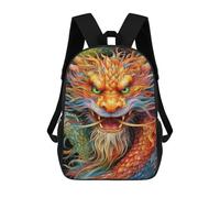 sinyumoney Sac D'école Imprimé En 3D Colorful Dragon Illustration-3 Sac À Dos Enfant, Sac À Livres Mignon, Imperméable, Mode Et Décontracté 17inch