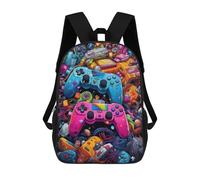 sinyumoney Sac D'école Imprimé En 3D Colorful Gaming Controllers -8 Sac À Dos Enfant, Sac À Livres Mignon, Imperméable, Mode Et Décontracté 17inch