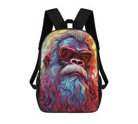 sinyumoney Sac D'école Imprimé En 3D Colorful Monkey Portrait -3 Sac À Dos Enfant, Sac À Livres Mignon, Imperméable, Mode Et Décontracté 17inch