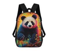 sinyumoney Sac D'école Imprimé En 3D Colorful Panda Forest Sac À Dos Enfant, Sac À Livres Mignon, Imperméable, Mode Et Décontracté 17inch