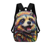 sinyumoney Sac D'école Imprimé En 3D Colorful Raccoon Artwork-9 Sac À Dos Enfant, Sac À Livres Mignon, Imperméable, Mode Et Décontracté 17inch