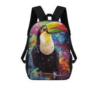 sinyumoney Sac D'école Imprimé En 3D Colorful Toucan Artwork Sac À Dos Enfant, Sac À Livres Mignon, Imperméable, Mode Et Décontracté 17inch