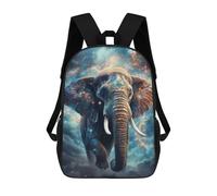 sinyumoney Sac D'école Imprimé En 3D Cosmic Elephant Journey Sac À Dos Enfant, Sac À Livres Mignon, Imperméable, Mode Et Décontracté 17inch