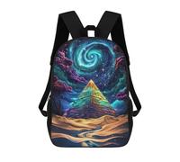 sinyumoney Sac D'école Imprimé En 3D Cosmic Pyramid Sac À Dos Enfant, Sac À Livres Mignon, Imperméable, Mode Et Décontracté 17inch