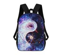 sinyumoney Sac D'école Imprimé En 3D Cosmic Yin-Yang Dance-1 Sac À Dos Enfant, Sac À Livres Mignon, Imperméable, Mode Et Décontracté 17inch