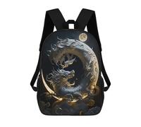 sinyumoney Sac D'école Imprimé En 3D Dragon Moonlit Sky -15 Sac À Dos Enfant, Sac À Livres Mignon, Imperméable, Mode Et Décontracté 17inch