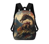 sinyumoney Sac D'école Imprimé En 3D Dragon's Autumn Majesty Sac À Dos Enfant, Sac À Livres Mignon, Imperméable, Mode Et Décontracté 17inch