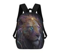 sinyumoney Sac D'école Imprimé En 3D Enchanted Lion Portrait Sac À Dos Enfant, Sac À Livres Mignon, Imperméable, Mode Et Décontracté 17inch