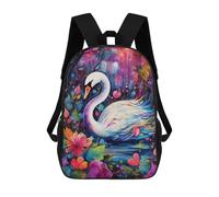 sinyumoney Sac D'école Imprimé En 3D Enchanted Swan Garden Sac À Dos Enfant, Sac À Livres Mignon, Imperméable, Mode Et Décontracté 17inch