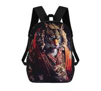 sinyumoney Sac D'école Imprimé En 3D Enchanted Tiger Portrait -4 Sac À Dos Enfant, Sac À Livres Mignon, Imperméable, Mode Et Décontracté 17inch