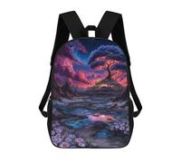 sinyumoney Sac D'école Imprimé En 3D Fantasy Landscape with Tree And Castle Sac À Dos Enfant, Sac À Livres Mignon, Imperméable, Mode Et Décontracté 17inch