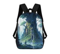sinyumoney Sac D'école Imprimé En 3D Fantasy Tree Nature Sac À Dos Enfant, Sac À Livres Mignon, Imperméable, Mode Et Décontracté 17inch