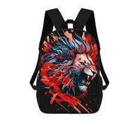 sinyumoney Sac D'école Imprimé En 3D Fiery Lion's Roar -3 Sac À Dos Enfant, Sac À Livres Mignon, Imperméable, Mode Et Décontracté 17inch