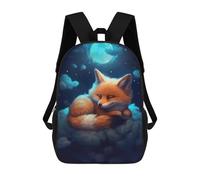 sinyumoney Sac D'école Imprimé En 3D Fox Dreams Under The Moonlight Sac À Dos Enfant, Sac À Livres Mignon, Imperméable, Mode Et Décontracté 17inch