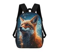 sinyumoney Sac D'école Imprimé En 3D Fox in Starry Sky Sac À Dos Enfant, Sac À Livres Mignon, Imperméable, Mode Et Décontracté 17inch