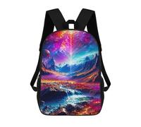 sinyumoney Sac D'école Imprimé En 3D Galactic Fantasy Landscape -2 Sac À Dos Enfant, Sac À Livres Mignon, Imperméable, Mode Et Décontracté 17inch