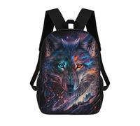 sinyumoney Sac D'école Imprimé En 3D Galactic Wolf Portrait -19 Sac À Dos Enfant, Sac À Livres Mignon, Imperméable, Mode Et Décontracté 17inch