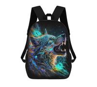 sinyumoney Sac D'école Imprimé En 3D Galactic Wolf Roar Sac À Dos Enfant, Sac À Livres Mignon, Imperméable, Mode Et Décontracté 17inch