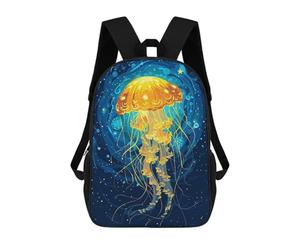 sinyumoney Sac D'école Imprimé En 3D Glowing Jellyfish in Deep Blue Sea Sac À Dos Enfant, Sac À Livres Mignon, Imperméable, Mode Et Décontracté 17inch
