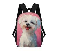 sinyumoney Sac D'école Imprimé En 3D Happy Cute Dog Sac À Dos Enfant, Sac À Livres Mignon, Imperméable, Mode Et Décontracté 17inch