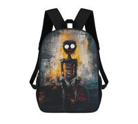 sinyumoney Sac D'école Imprimé En 3D Haunted Silence - Expressive Abstract Figure Art Sac À Dos Enfant, Sac À Livres Mignon, Imperméable, Mode Et Décontracté 17inch
