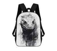 sinyumoney Sac D'école Imprimé En 3D Komodo Dragon Black Ink Sac À Dos Enfant, Sac À Livres Mignon, Imperméable, Mode Et Décontracté 17inch