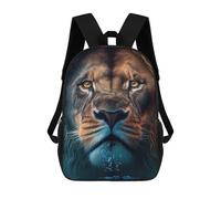 sinyumoney Sac D'école Imprimé En 3D Lion's Majesty in Water Sac À Dos Enfant, Sac À Livres Mignon, Imperméable, Mode Et Décontracté 17inch