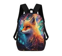 sinyumoney Sac D'école Imprimé En 3D Magical Fox Portrait -2 Sac À Dos Enfant, Sac À Livres Mignon, Imperméable, Mode Et Décontracté 17inch