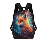 sinyumoney Sac D'école Imprimé En 3D Magical Fox Portrait Sac À Dos Enfant, Sac À Livres Mignon, Imperméable, Mode Et Décontracté 17inch