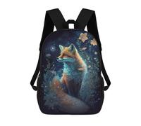 sinyumoney Sac D'école Imprimé En 3D Magical Fox with Flowers Sac À Dos Enfant, Sac À Livres Mignon, Imperméable, Mode Et Décontracté 17inch