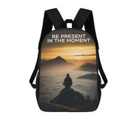 sinyumoney Sac D'école Imprimé En 3D Mindful Living Motivation Sac À Dos Enfant, Sac À Livres Mignon, Imperméable, Mode Et Décontracté 17inch