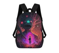 sinyumoney Sac D'école Imprimé En 3D Monster Encounter in Dark Forest Sac À Dos Enfant, Sac À Livres Mignon, Imperméable, Mode Et Décontracté 17inch