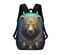 sinyumoney Sac D'école Imprimé En 3D Mystical Cosmic Bear Sac À Dos Enfant, Sac À Livres Mignon, Imperméable, Mode Et Décontracté 17inch