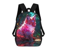 sinyumoney Sac D'école Imprimé En 3D Mystical Fox in Enchanted Forest Sac À Dos Enfant, Sac À Livres Mignon, Imperméable, Mode Et Décontracté 17inch