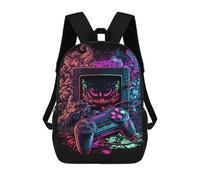 sinyumoney Sac D'école Imprimé En 3D Neon Retro Gaming Art Sac À Dos Enfant, Sac À Livres Mignon, Imperméable, Mode Et Décontracté 17inch