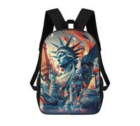 sinyumoney Sac D'école Imprimé En 3D New York Statue of Liberty Sac À Dos Enfant, Sac À Livres Mignon, Imperméable, Mode Et Décontracté 17inch