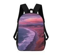 sinyumoney Sac D'école Imprimé En 3D Ocean Waves Sunset Sac À Dos Enfant, Sac À Livres Mignon, Imperméable, Mode Et Décontracté 17inch