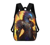 sinyumoney Sac D'école Imprimé En 3D Phoenix in Armor Sac À Dos Enfant, Sac À Livres Mignon, Imperméable, Mode Et Décontracté 17inch