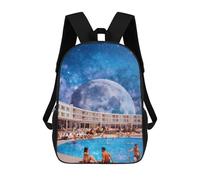 sinyumoney Sac D'école Imprimé En 3D Pool Party Under The Stars Sac À Dos Enfant, Sac À Livres Mignon, Imperméable, Mode Et Décontracté 17inch