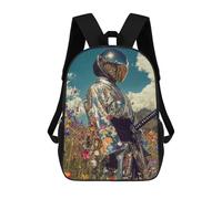 sinyumoney Sac D'école Imprimé En 3D Samurai in A Flower Field Sac À Dos Enfant, Sac À Livres Mignon, Imperméable, Mode Et Décontracté 17inch