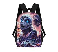 sinyumoney Sac D'école Imprimé En 3D Skull with Blue Eyes Sac À Dos Enfant, Sac À Livres Mignon, Imperméable, Mode Et Décontracté 17inch