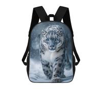 sinyumoney Sac D'école Imprimé En 3D Snow Leopard Portrait in Winter Snow Sac À Dos Enfant, Sac À Livres Mignon, Imperméable, Mode Et Décontracté 17inch