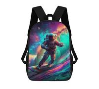 sinyumoney Sac D'école Imprimé En 3D Space Surfing Adventure -2 Sac À Dos Enfant, Sac À Livres Mignon, Imperméable, Mode Et Décontracté 17inch
