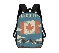 sinyumoney Sac D'école Imprimé En 3D Vancouver Vintage Sac À Dos Enfant, Sac À Livres Mignon, Imperméable, Mode Et Décontracté 17inch