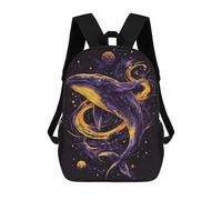 sinyumoney Sac D'école Imprimé En 3D Whale Galaxy Art Print-2 Sac À Dos Enfant, Sac À Livres Mignon, Imperméable, Mode Et Décontracté 17inch