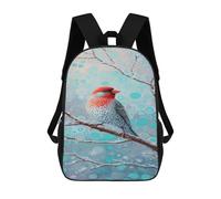 sinyumoney Sac D'école Imprimé En 3D Winter Bird Art Print Sac À Dos Enfant, Sac À Livres Mignon, Imperméable, Mode Et Décontracté 17inch