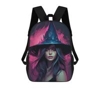 sinyumoney Sac D'école Imprimé En 3D Witch's Enchanted Hat Sac À Dos Enfant, Sac À Livres Mignon, Imperméable, Mode Et Décontracté 17inch