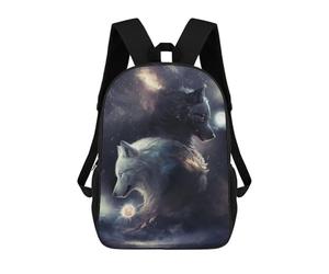 sinyumoney Sac D'école Imprimé En 3D Wolves in The Moonlight Sac À Dos Enfant, Sac À Livres Mignon, Imperméable, Mode Et Décontracté 17inch
