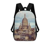 sinyumoney Sacré-Cœur Basilica, Paris 17inch Sacs À Dos Scolaires Imprimés En 3D - Sacs À Dos Tendance Pour Garçons Du Primaire Et Du Collège