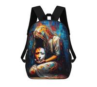 sinyumoney Sacs À Dos 3D Pour Enfants, Sacs D'école Behind The Mask - Abstract Expressionism Sac D'école Imprimé En 3D Pour Garçons, Élèves Du Primaire Et Du Collège 17inch